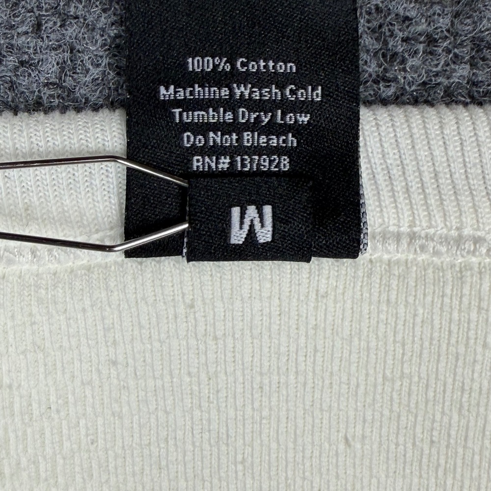 Only NY Long Sleeve‎ Thermal Waffle Knit Shirt Off White Cream Mens Medium NWOT - Picture 7 of 7
